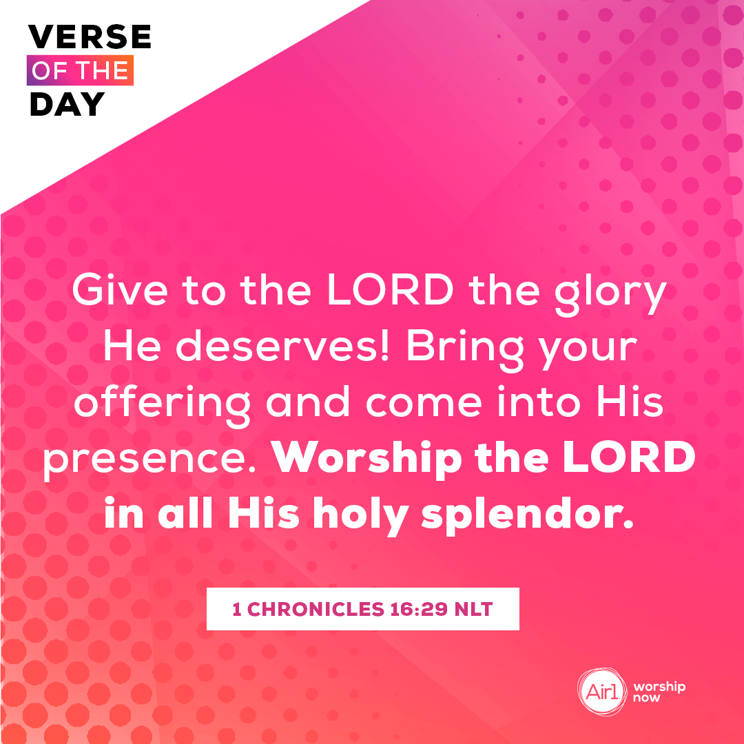 Give to the LORD the glory He deserves! Bring your offering and come into His presence. Worship the LORD in all His holy splendor.